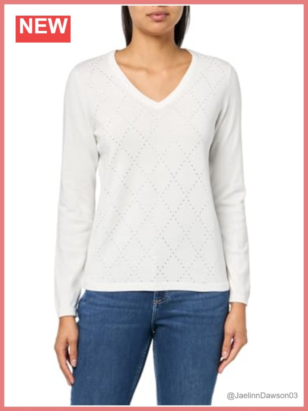 V-Neck Long Sleeve Cotton Sweater Pullover - Regular Fit
